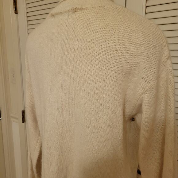 iB Diffusion Vintage Silk Blend Sweater Women's Small Cream Fall Leaves - Picture 6 of 10